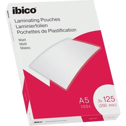 Ibico Lamineerhoezen - voor A5 Documenten - 2 x 125 Micron -  100 stuks - Mat