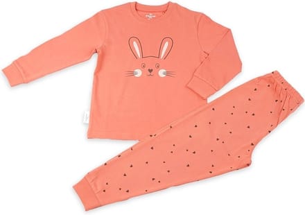 Frogs and Dogs - Bunny F&D Pyjama | Rust Pink meisjes jongens - Katoen - Maat 152