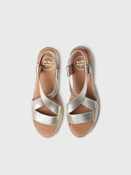 Metallic sleehak sandaal met bandjes | TURA-RC