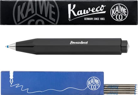 Kaweco - Balpen - Skyline Sport - Grey (Grijs) - Met doosje Balpenvullingen MEDIUM Blauw