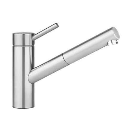 KWC Inox single lever sink mixer with pull-out spout for installation below window 10.271.103.700FLVMS