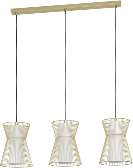 EGLO Maseta hanglamp - E27 - 3 lichts - Staal - Goud, wit