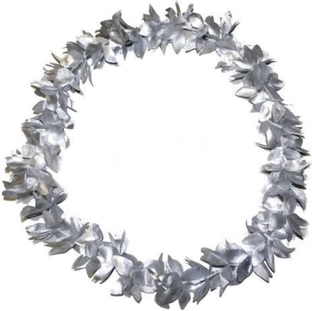 Zilveren Hawaii bloemen slinger