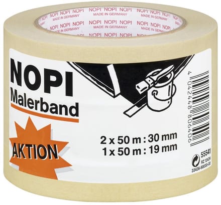 NOPI schildersafplaktape, 2-delige actietoren, beige
