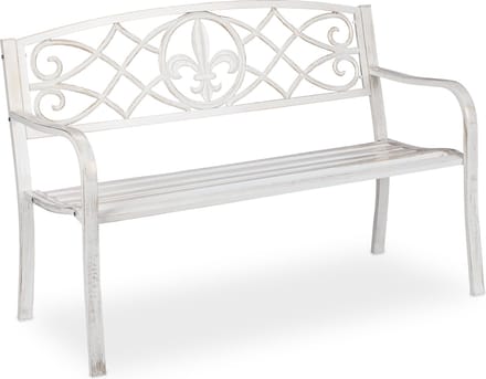 tuinbank - gietijzeren leuning - 86 x 127 x 57 cm - metaal - wit-brons