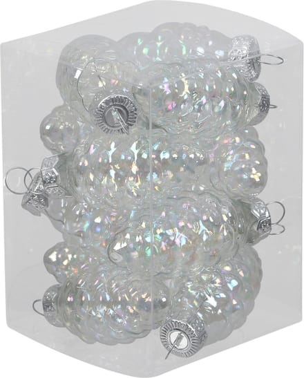 Othmar Decorations Dennenappel kersthangers - glas - 6 cm - mat en glans - 12x stuks - kerstboomversiering