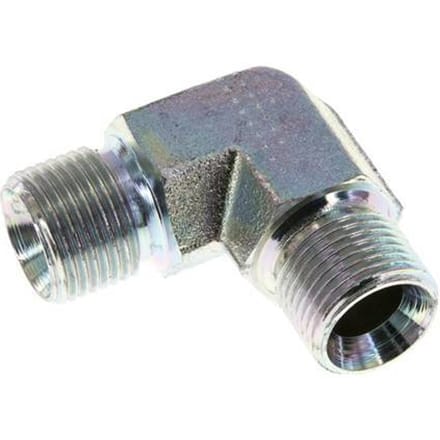 90° L-Koppeling G3/8'' Hoge Druk Staal  60° Conus 325bar Hydrauliek