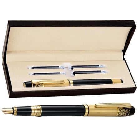 Matte Vulpen met Inktpatroon Comfortabele Grip Vulpotlood Set voor Student Kantoor beige