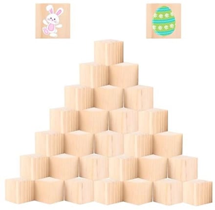 30 Houten Dobbelstenen voor Knutselen - Blanco Onbehandeld 5 x 5 cm - Ideaal voor DIY Projecten