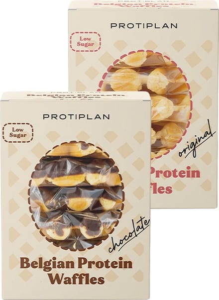 Protiplan - Mix Proteïne Wafels II - 12 Belgische wafels - Koolhydraatarm - Eiwitrepen