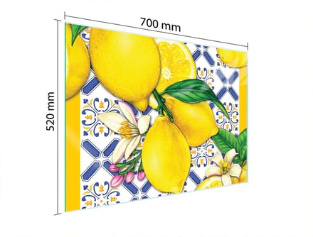 TMK ArtDeko - Glasplaat Bescherming - 70x52 cm - Citroenen - Geharde Glas