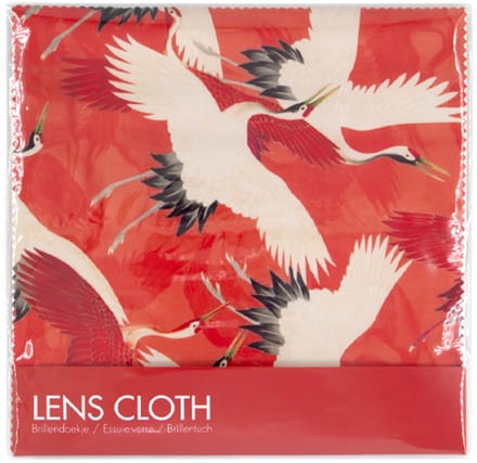 Brillendoekje Microfiber – Witte en Rode Kraanvogels – museumwebshop.com