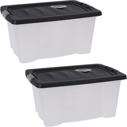 Storage Solutions Opbergdozen/organizers met deksel 4x stuks - kunststof - 13L
