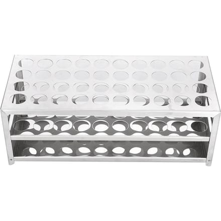 Support de tubes à essai double couche en acier inoxydable à 40 trous, plaque perforée 304 white