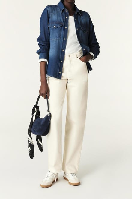 BA&SH Straight Trousers Ecru Maat: 34 | Straight Jeans Outlet | Dames | Ecru