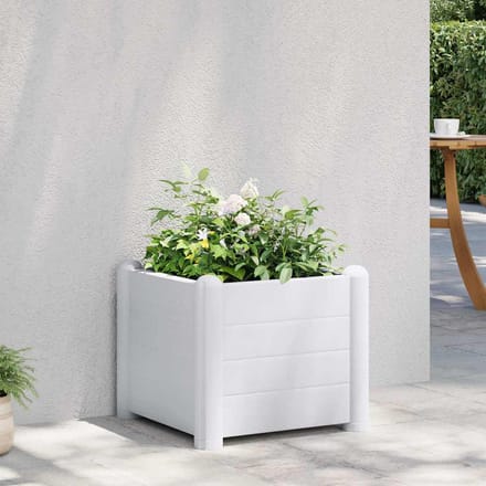 vidaXL - Plantenbak - verhoogd - 43x43x35 - cm - PP - wit