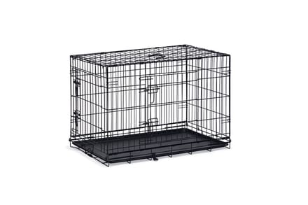 Beeztees Hondenbench L - Bench - 2 deuren - Inklapbaar - Zwart - 91x61x66 cm