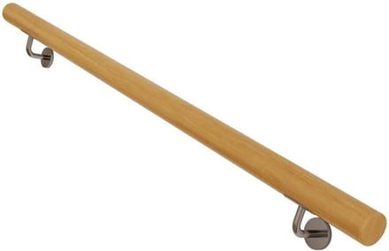 Trapleuning - Muursteun - Veiligheid - Massief Grenenhout - 300cm - Natuurlijk Hout