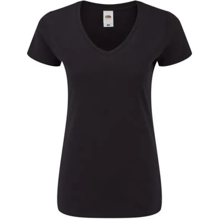 Dames-T-shirt met V-hals Fruit of the Loom Iconic 150