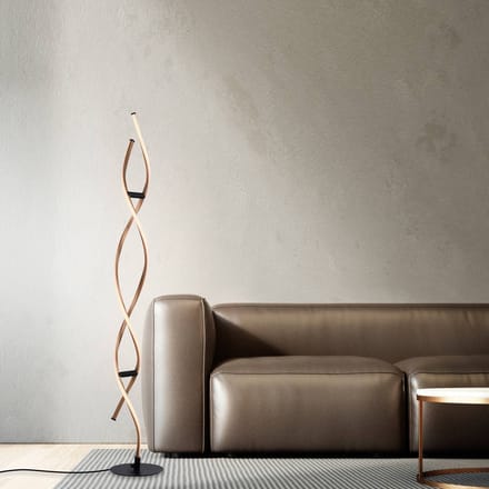 Paul Neuhaus LED vloerlamp Polina, goud, metaal, dimbaar
