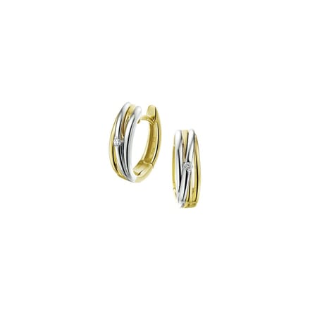 Klapoorringen Diamant 0.04ct (2x0.02ct) H Si