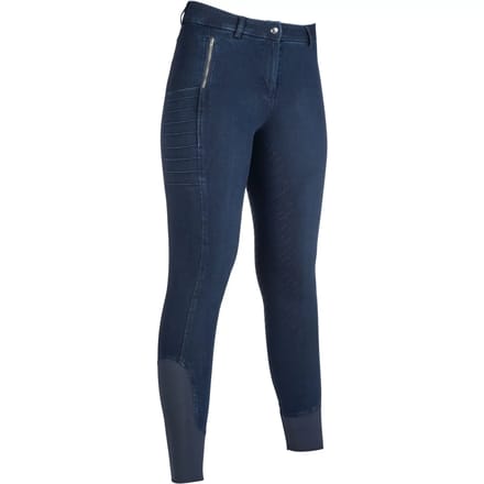 Damesbroek met volledige grip HKM Selection Aruba Denim