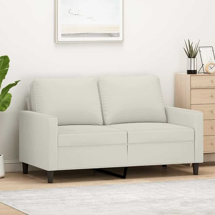 vidaXL - Tweezitsbank - 120 - cm - fluweel - crèmekleurig