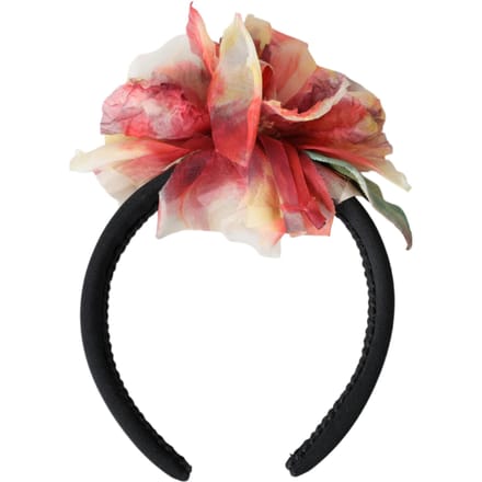 Roze Zijden Bloemen Zwarte Tiara Vrouwen Haarband Diadeem
