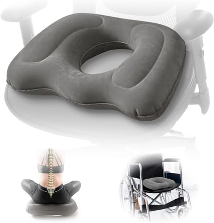ZRSS® Zitkussen Orthopedisch - Stuitkussen Ergonomisch - Wigkussen voor Auto of Bureaustoel - opblaasbaar