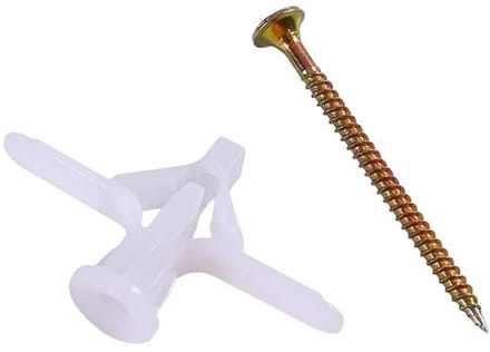 Wandankers - Expansiebouten Gipsplaat - Veilig Bevestigen - Zelfborend Nylon - 50 Sets - Wit