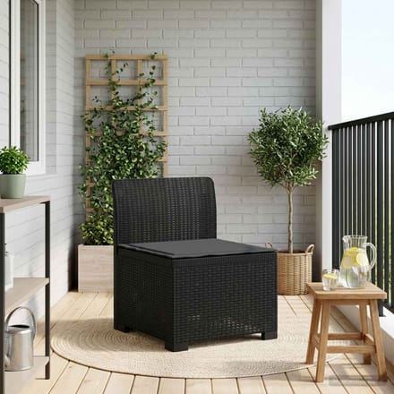 vidaXL - Eén-zits - Tuin - Sofa - met - Kussen - Rieten - Look - PP - Antraciet