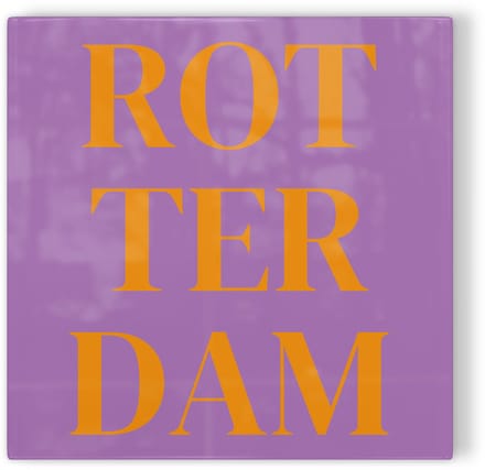Tegeltje Rotterdam - paars oranje - tegeltje stad - tegeltje met tekst