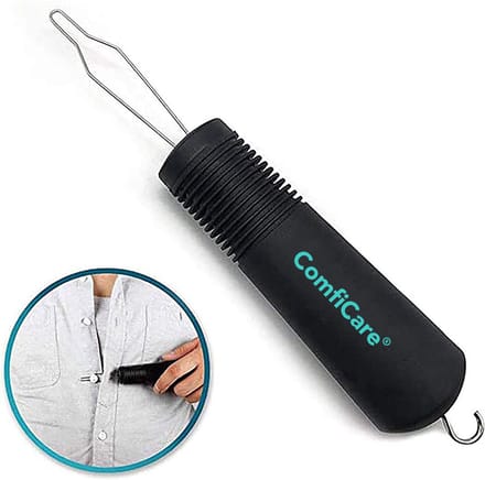 ComfiCare® Knopenhaak en rits opener-sluiter - knoophaak - knopenhaak hulpmiddel - ritstrekker - Grijs