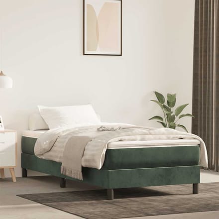 vidaXL - Pocketveringmatras - medium - 80x220x20 - cm - fluweel - donkergroen