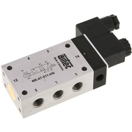 5/2 G1/4'' (G1/8'') Magneetventiel Extern 24V AC -0.95-10bar/-13.2-140psi Airtec