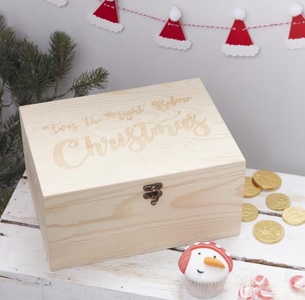 Houten kistje voor herinneringen Kerst