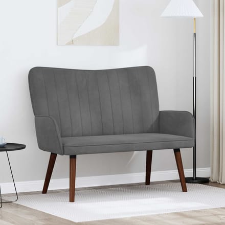 vidaXL - 2-Zits - Sofa - Donkergrijs - 115 - x - 61 - x - 87 - cm - fluweel