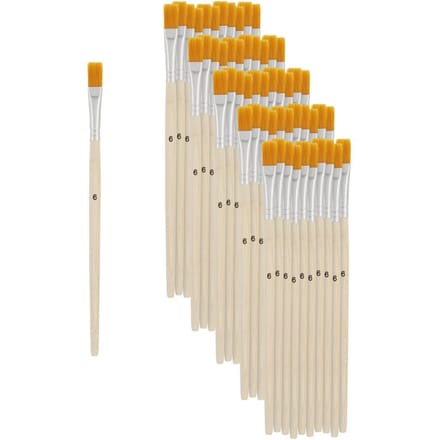 VBS Platte penseel synthetisch haar "Maat 6", 50 stuks