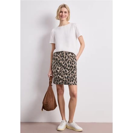 Knielange rok met paperbag tailleband