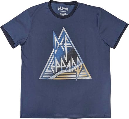 Def Leppard - Triangle Logo Heren T-shirt - S - Blauw