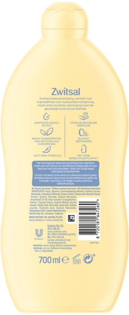 Zwitsal - Zeepvrij Schuimbad - 6 x 700 ml - Voordeelverpakking