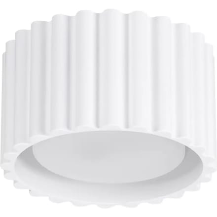 Plafondlamp AURA 1 met geribbeld oppervlak - Sollux Lighting - IP20 - Wit aluminium behuizing - 10 x 10 x 6 cm - 1 x GX53 LED, exclusief lichtbron - Max. 10 W - Minimalistische plafondlamp voor woonkamer, slaapkamer en eetkamer