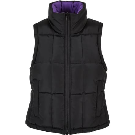 Urban Classics - Reversible Cropped Puffer Mouwloos jacket - S - Zwart/Paars