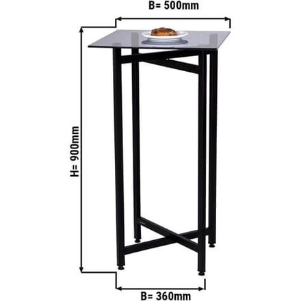 GGM Gastro Bijzettafel - inklapbaar - 50x50cm zwart