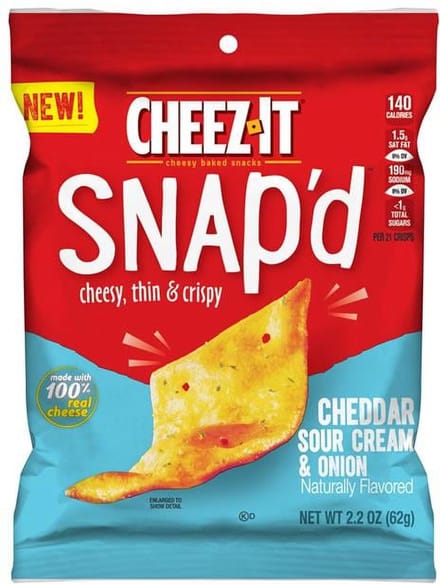 Cheez-It Snap'd Cheddar Sour Cream & Onion (6 x 62g)