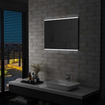 VidaXL LED-wandspiegel voor de badkamer met aanraaksensor 80 x 60 cm