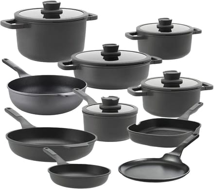BergHOFF Leo Stone Pannenset 10-delig - met Gratis serveertang