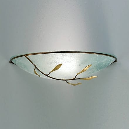 ORION Luca wandlamp, antiek goud, scavo glas