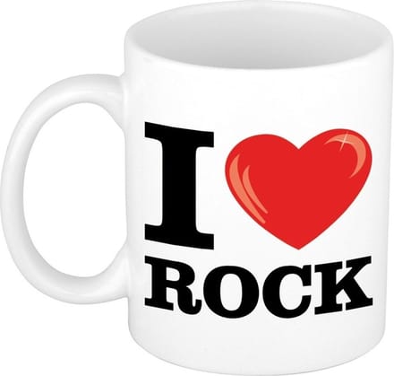 I Love Rock koffiemok / beker 300 ml