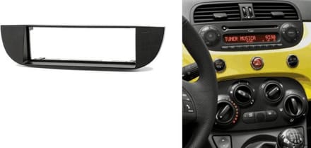 1-DIN FIAT (500) 2007+  frame Audiovolt 11-282